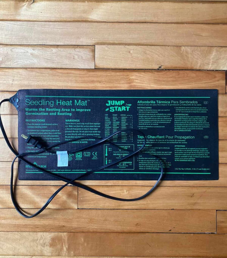 Overhead shot of a heat mat.